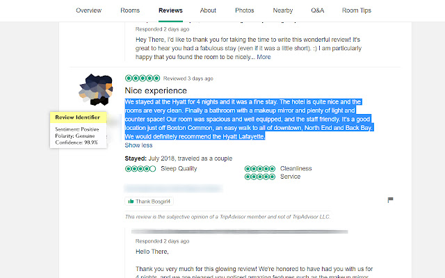 Spot Deceptive Hotel Reviews  from Chrome web store to be run with OffiDocs Chromium online