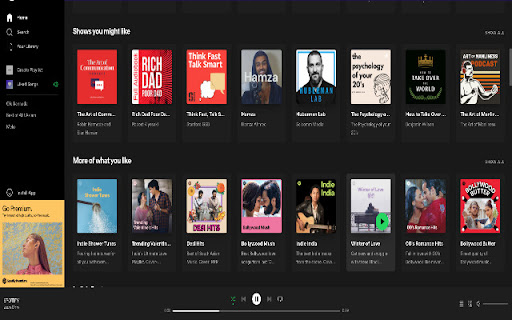 Spotify and Youtube utility  from Chrome web store to be run with OffiDocs Chromium online