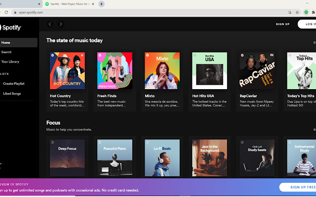 Spotify Bookmark  from Chrome web store to be run with OffiDocs Chromium online
