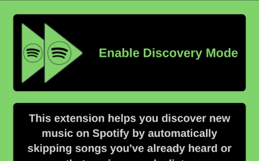Spotify Discovery Mode  from Chrome web store to be run with OffiDocs Chromium online