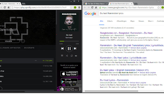 Spotify lyrics searcher  from Chrome web store to be run with OffiDocs Chromium online