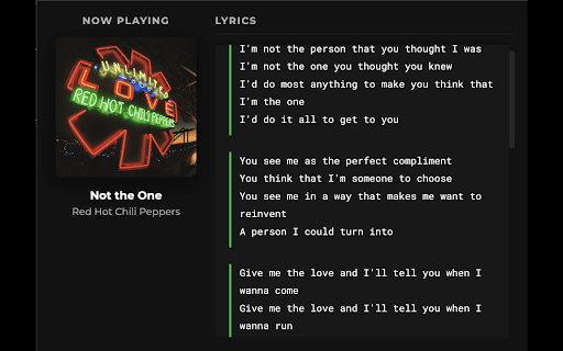 Spotify Lyrics Viewer  from Chrome web store to be run with OffiDocs Chromium online