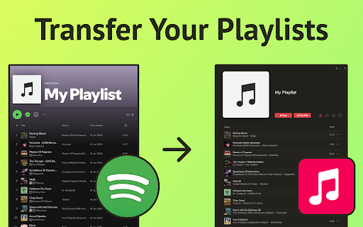 Spotify to Apple Music Playlist Converter  from Chrome web store to be run with OffiDocs Chromium online