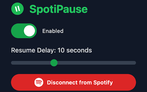 SpotiPause  from Chrome web store to be run with OffiDocs Chromium online