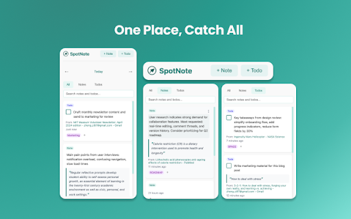 SpotNote  from Chrome web store to be run with OffiDocs Chromium online