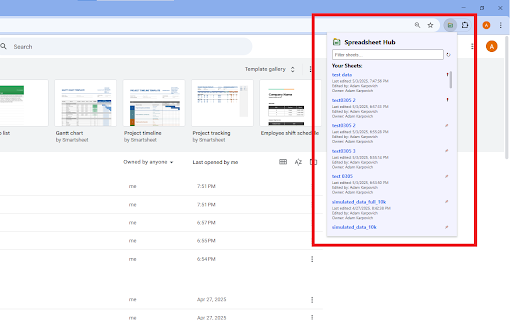Spreadsheet Hub  from Chrome web store to be run with OffiDocs Chromium online