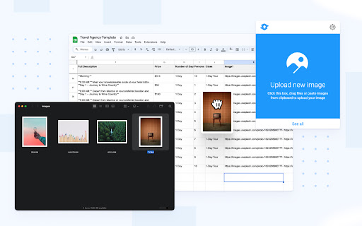 SpreadSimple Image Uploader  from Chrome web store to be run with OffiDocs Chromium online