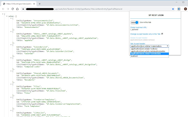 SP REST JSON  from Chrome web store to be run with OffiDocs Chromium online