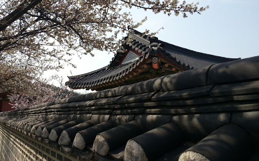 Spring Blossoms Over a Palace Wall  from Chrome web store to be run with OffiDocs Chromium online