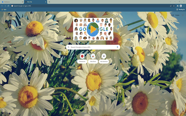 Spring Time Daisies New Tab  from Chrome web store to be run with OffiDocs Chromium online
