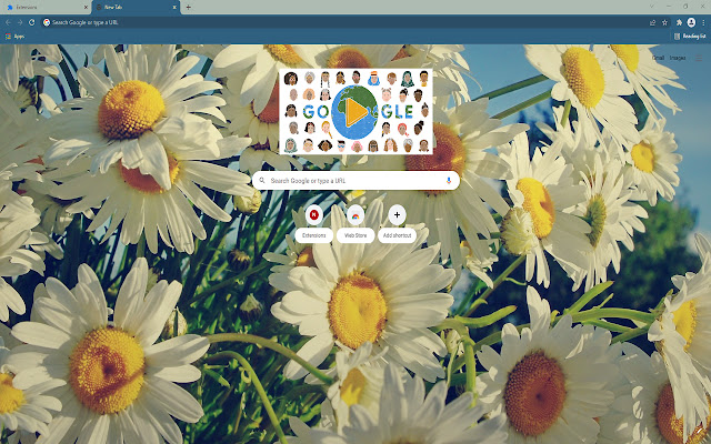 Spring Time Daisies Bagong Tab mula sa Chrome web store na tatakbo sa OffiDocs Chromium online