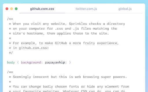 Sprinkles  from Chrome web store to be run with OffiDocs Chromium online