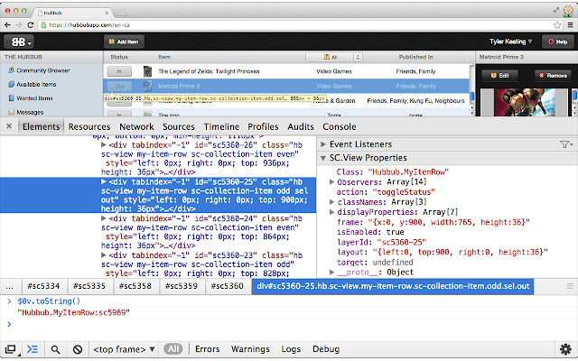 SproutCore Debug  from Chrome web store to be run with OffiDocs Chromium online