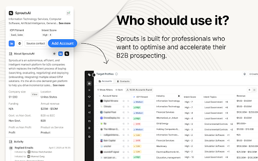 Sprouts B2B Contact Info Finder  from Chrome web store to be run with OffiDocs Chromium online