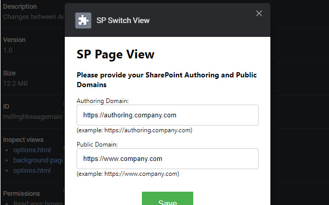 SP Switch View  from Chrome web store to be run with OffiDocs Chromium online