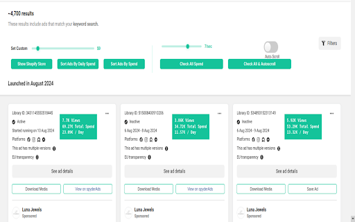 Spyder Ads v1.9  from Chrome web store to be run with OffiDocs Chromium online