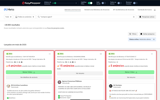 SpyPepper Ads Finder  from Chrome web store to be run with OffiDocs Chromium online