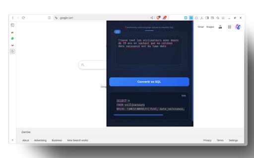 SQL.ai  from Chrome web store to be run with OffiDocs Chromium online