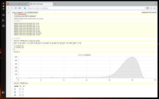 SQLite Manager  from Chrome web store to be run with OffiDocs Chromium online
