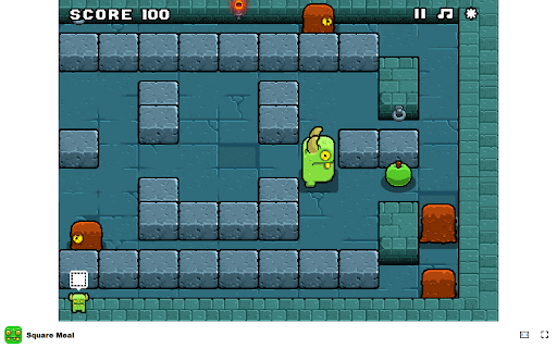 Square Meal Game Navigate levels by dodging monsters and eating meat!  from Chrome web store to be run with OffiDocs Chromium online