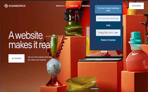 Squarespace Image Optimizer  from Chrome web store to be run with OffiDocs Chromium online
