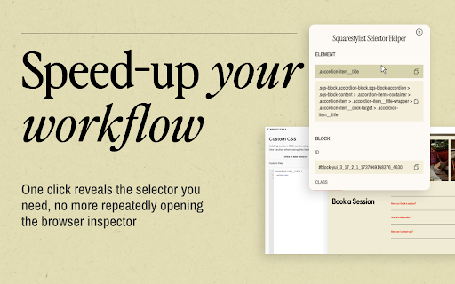 Squarestylist Selector Helper  from Chrome web store to be run with OffiDocs Chromium online