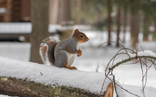 Squirrel in the snow  from Chrome web store to be run with OffiDocs Chromium online