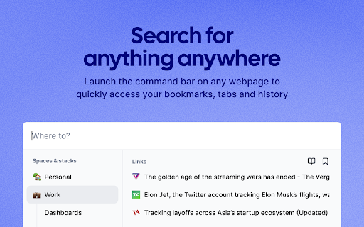 Stackable Bookmark and Tab Manager  from Chrome web store to be run with OffiDocs Chromium online
