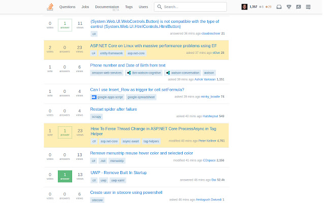 Stackoverflow tagged interesting  from Chrome web store to be run with OffiDocs Chromium online