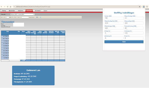 StaffPay  from Chrome web store to be run with OffiDocs Chromium online
