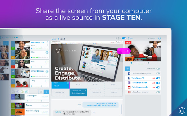 STAGE TEN Screen Sharing  from Chrome web store to be run with OffiDocs Chromium online