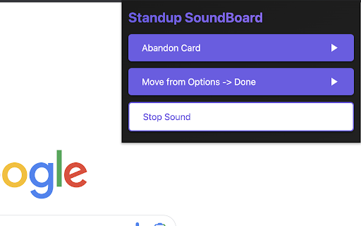 Standup Soundboard  from Chrome web store to be run with OffiDocs Chromium online