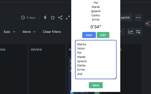 Standup Timer  from Chrome web store to be run with OffiDocs Chromium online