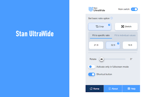 Stan UltraWide: custom fullscreen ratios  from Chrome web store to be run with OffiDocs Chromium online