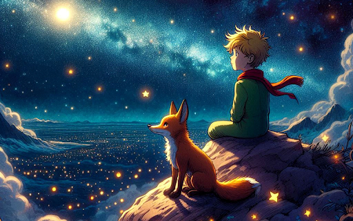 Star baby and fox painting  from Chrome web store to be run with OffiDocs Chromium online