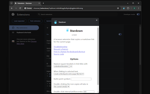 Stardown  from Chrome web store to be run with OffiDocs Chromium online