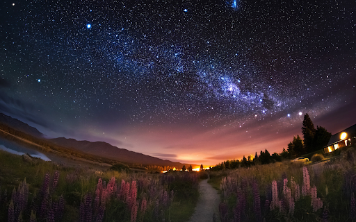 Starry Night Over the Valley  from Chrome web store to be run with OffiDocs Chromium online