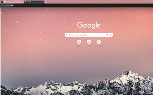 starry sky transitioning into a pink sunset over snow capped  from Chrome web store to be run with OffiDocs Chromium online