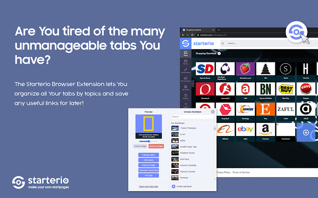Starterio  from Chrome web store to be run with OffiDocs Chromium online