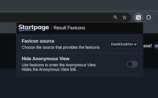 Startpage Result Favicons  from Chrome web store to be run with OffiDocs Chromium online