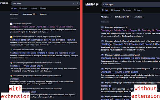StartPage results favicons  from Chrome web store to be run with OffiDocs Chromium online