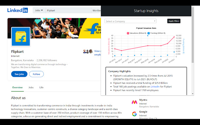 Startup Tracker  from Chrome web store to be run with OffiDocs Chromium online