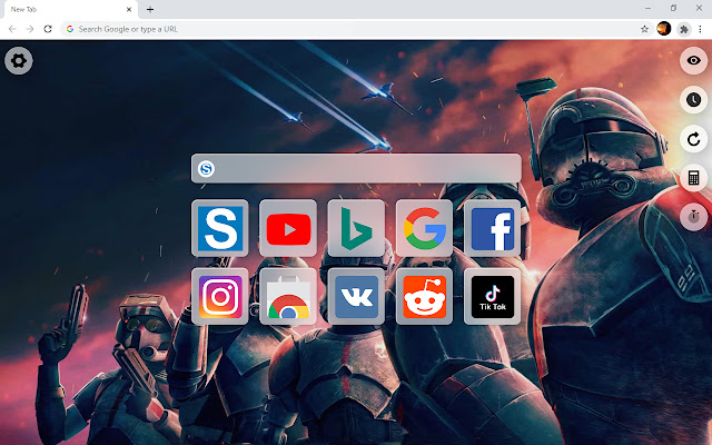 Star Wars Characters HD Wallpaper New Tab  from Chrome web store to be run with OffiDocs Chromium online