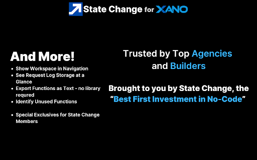 StateChange Power Tools For Xano  from Chrome web store to be run with OffiDocs Chromium online StateChange Power Tools For Xano  from Chrome web store to be run with OffiDocs Chromium online