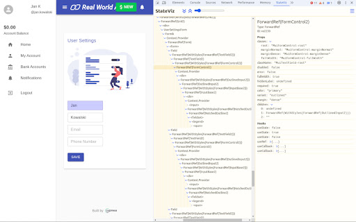 StateViz  from Chrome web store to be run with OffiDocs Chromium online