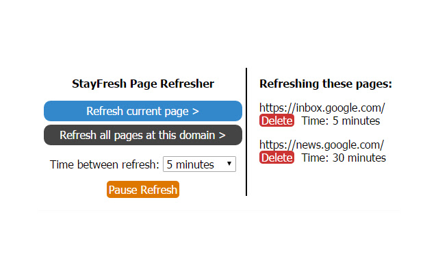 StayFresh Page Refresher  from Chrome web store to be run with OffiDocs Chromium online