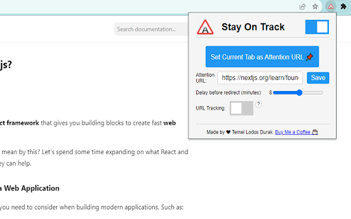 Stay On Track  from Chrome web store to be run with OffiDocs Chromium online
