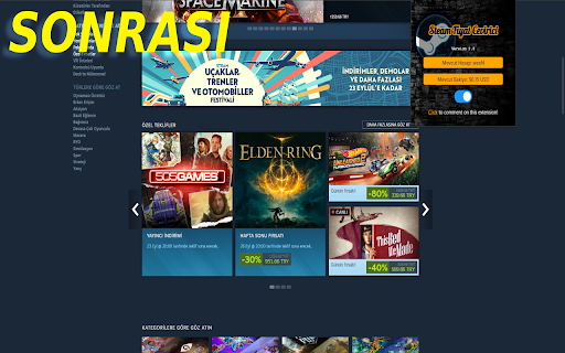 Steam Fiyat Çevirici  from Chrome web store to be run with OffiDocs Chromium online