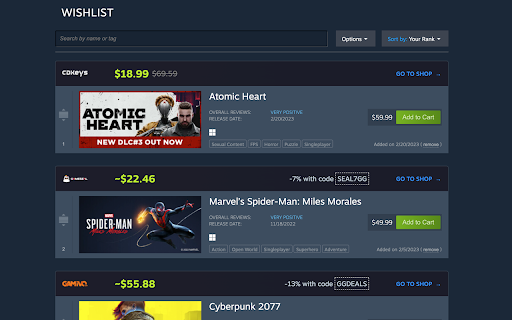 Steam Key Deal Finder  from Chrome web store to be run with OffiDocs Chromium online