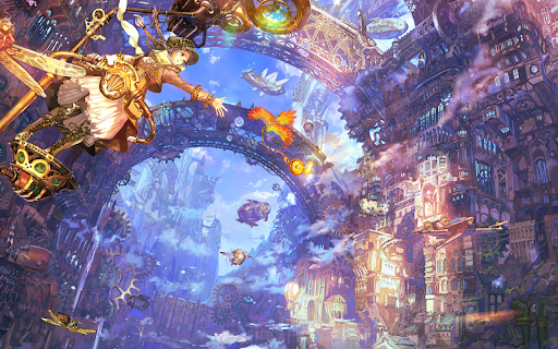 Steampunk Cityscape  from Chrome web store to be run with OffiDocs Chromium online